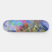 Skateboard Papillon Or Chic Bleu Jaune (Horz)