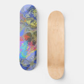 Skateboard Papillon Or Chic Bleu Jaune (Recto)