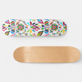Skateboard Papillon Otomi coloré Fleur Gras Motif (Horz)