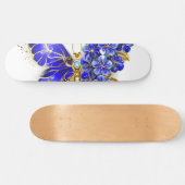Skateboard Papillon saphir à fleurs (Horz)