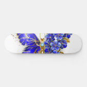 Skateboard Papillon saphir à fleurs (Horz)