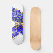 Skateboard Papillon saphir à fleurs (Recto)