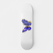 Skateboard Papillon saphir à fleurs (Devant)