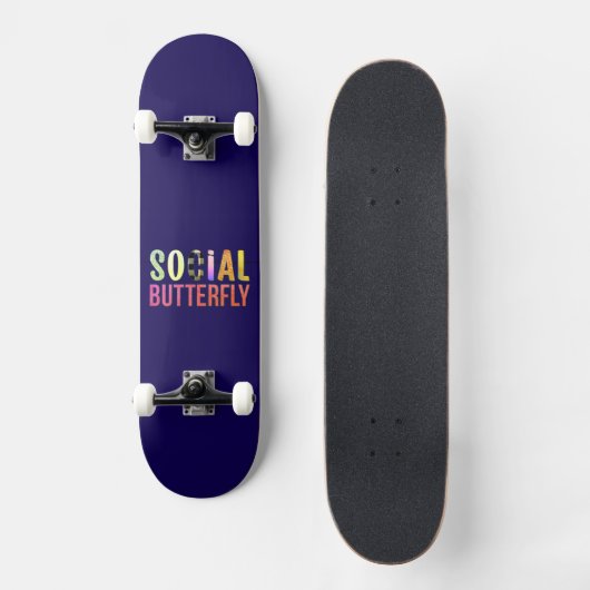 Skateboard Papillon social (Recto)