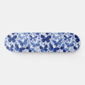 Skateboard Papillons Aquarelle Indigo Blue (Horz)
