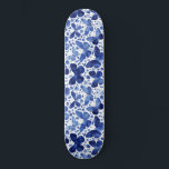 Skateboard Papillons Aquarelle Indigo Blue<br><div class="desc">Peinture à papillon bleu et blanc Indigo.</div>