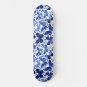 Skateboard Papillons Aquarelle Indigo Blue (Recto)