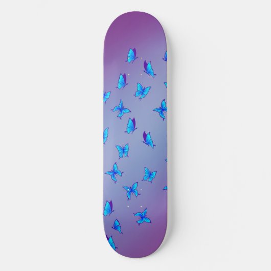 Skateboard Papillons bleus en Patinage Lune (Recto)