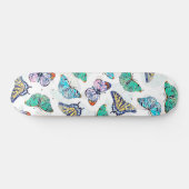Skateboard Papillons d'aquarelle couleur blanche (Horz)