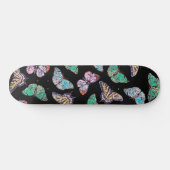 Skateboard Papillons d'aquarelle couleur noire (Horz)
