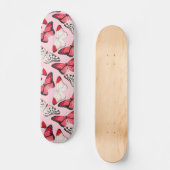 Skateboard Papillons Nature moderne Fille rose (Recto)