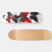 Skateboard Papillons noirs et rouges volants (Horz)