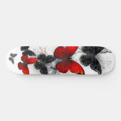 Skateboard Papillons noirs et rouges volants (Horz)