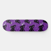 Skateboard Papillons Paillettes Violettes Voler Insectes Anim (Horz)