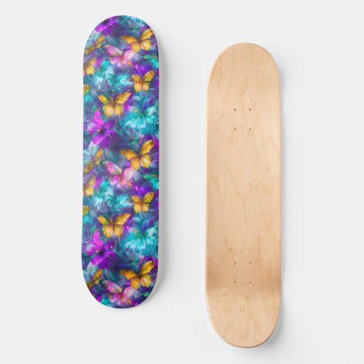 Skateboard Papillons pastel magique (Recto)