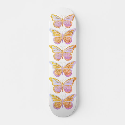 Skateboard Papillons Purple Or Éperche (Devant)