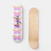 Skateboard Papillons rose pourpre papillon Patinage personnal (Recto)