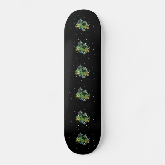 Skateboard Papillons sur Feuille (Recto)