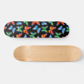 Skateboard Papillons sur le noir et le nom ou le texte (Horz)
