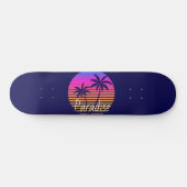 Skateboard Paradis du coucher de soleil rétro (Horz)