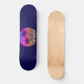Skateboard Paradis du coucher de soleil rétro (Recto)