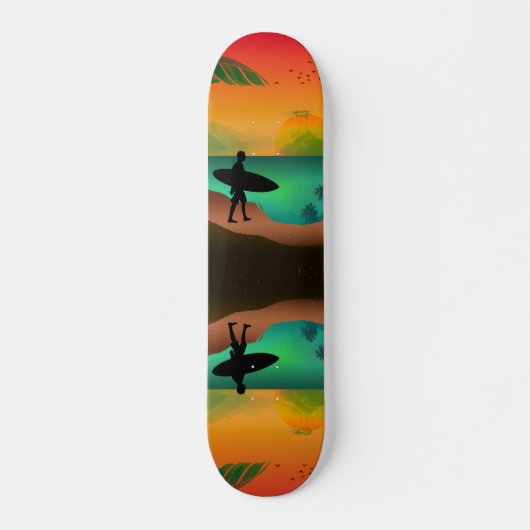 Skateboard Paradis océanique d'été (Devant)