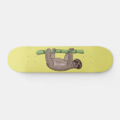 Skateboard Paresse souriante mignon sur dessin animé en bambo (Horz)