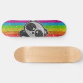 Skateboard Parties scintillant arc-en-ciel Sparkly Noir Panda (Horz)
