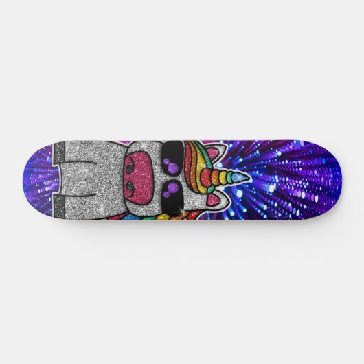 Skateboard Parties scintillant arc-en-ciel Unicorn étincelant (Horz)
