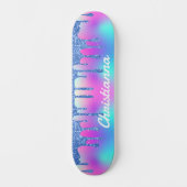 Skateboard Parties scintillant Bleue Fluorescent Neon Rose & (Recto)