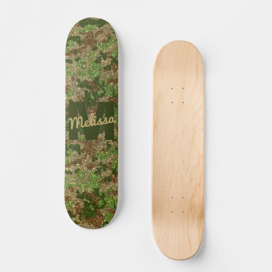 Skateboard Parties scintillant Camouflage Brown vert Camo Nom (Recto)