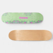 Skateboard Parties scintillant colorée Girly Liquid avec nom (Horz)