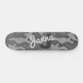 Skateboard Parties scintillant de camouflage en argent et en (Horz)