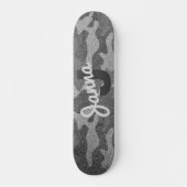 Skateboard Parties scintillant de camouflage en argent et en (Devant)