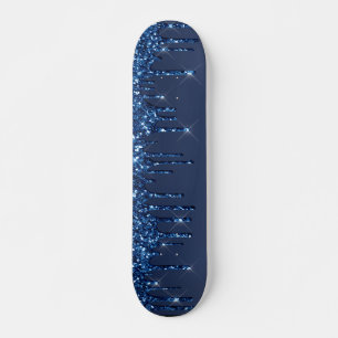 Skateboard Parties scintillant de séchage bleu