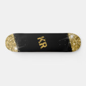 Skateboard Parties scintillant d'or noir Monogramme fille (Horz)