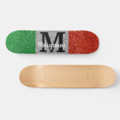 Skateboard Parties scintillant Drapeau Italien Sparkly Sparkl (Horz)