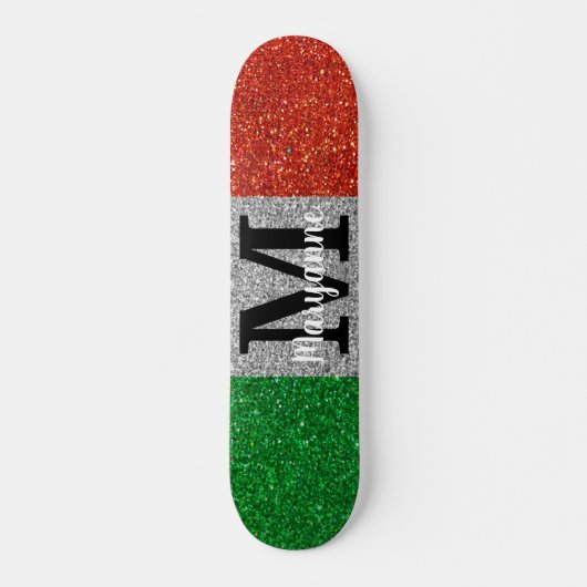 Skateboard Parties scintillant Drapeau Italien Sparkly Sparkl (Devant)