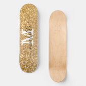 Skateboard Parties scintillant Or élégant Personnalisé Monogr (Recto)