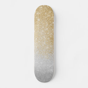 Skateboard Parties scintillant or et argent Ombre design de l