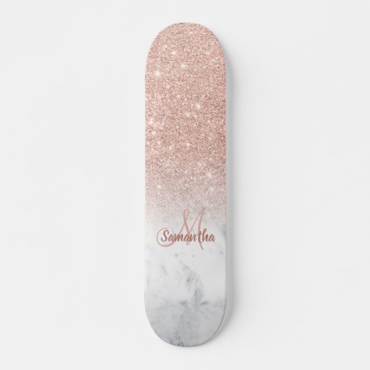 Skateboard parties scintillant or rose ombre marbre chic ajou (Devant)