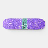Skateboard Parties scintillant pétillante violette monogrammé (Horz)
