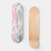 Skateboard Parties scintillant rose cerisier en fleurs Monogr (Recto)