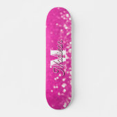 Skateboard Parties scintillant rose chaud Bokeh Monogramme (Devant)