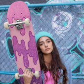 Skateboard Parties scintillant rose et violet goutte d'eau Fo