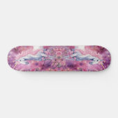 Skateboard Parties scintillant rose Floral Unicorne Arc-en-ci (Horz)