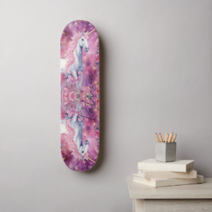 Skateboard Parties scintillant rose Floral Unicorne Arc-en-ci