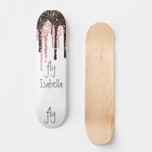 Skateboard Parties scintillant rose noire Girly Sparkle Nom p (Recto)