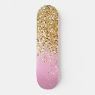 Skateboard Parties scintillant rose or #1