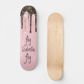 Skateboard Parties scintillant rose vif Fille Épersion Nom pe (Recto)